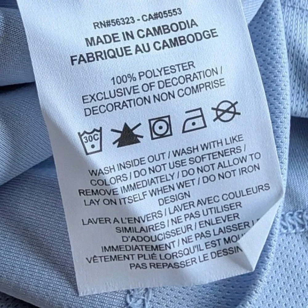 Nike Dri Fit Mens Short Sleeve T Shirt Light Blue Checker Pocket Logo Size Large